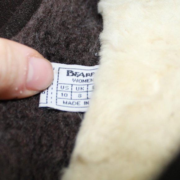 Bearpaw Brown Suede Shearling Lined Moccasin Slip On Slippers Size 10 - Picture 8 of 9